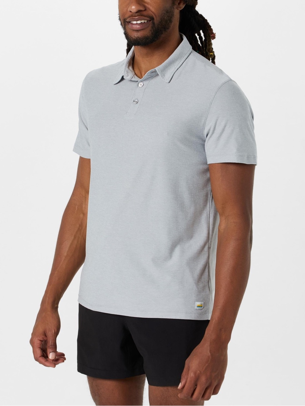 VUORI Strato Tech Polo in Platinum Heather Size S